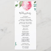 Spring Peony Floral Wedding Programma (Achterkant)