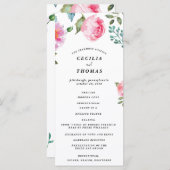 Spring Peony Floral Wedding Programma (Voorkant / Achterkant)
