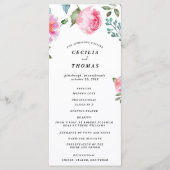 Spring Peony Floral Wedding Programma (Voorkant)
