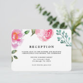 Spring Peony Floral Wedding Reception Card Kaart (Staand voorkant)