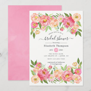 Spring Peony Flowers Vrijgezellenfeest Kaart