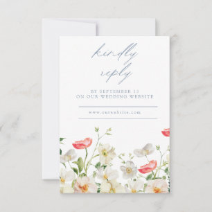 Spring Peony Waterverf Trouwantwoord RSVP-kaart RSVP Kaartje