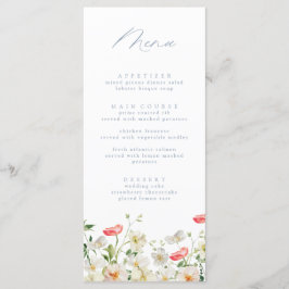 Spring Peony Waterverf Trouwmenu Menu