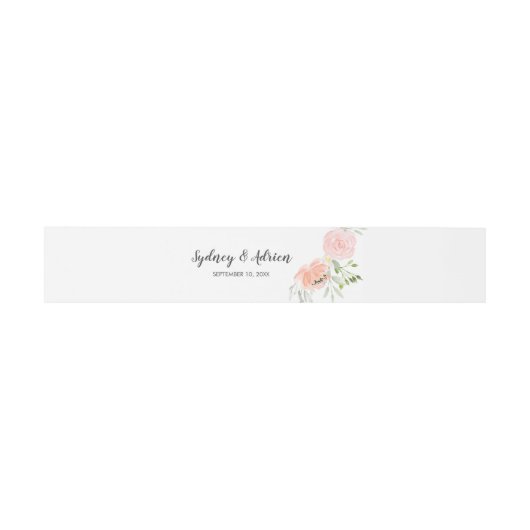 Spring Peony Wedding Invitation Belly Band Uitnodigingen Wikkel (Vlak)