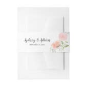 Spring Peony Wedding Invitation Belly Band Uitnodigingen Wikkel (Voorkant Voorbeeld)