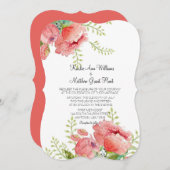 Spring Peony Wedding Invitation Kaart (Voorkant / Achterkant)