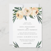 Spring Peony Wedding Invitation Kaart (Voorkant)