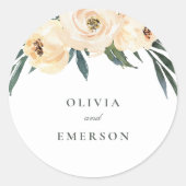Spring Peony Wedding Stickers. Ronde Sticker (Voorkant)