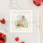 Spring Peter Rabbit Carrot Garden Waterverf Wood Servet (Insitu)