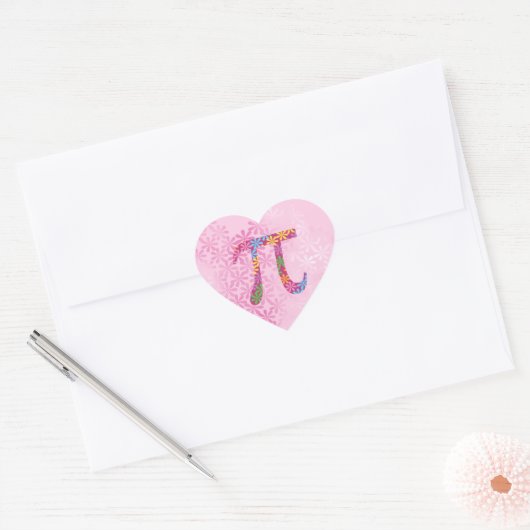 Spring Pi © Floral Pi Symbool op roze Stickers (Envelop)