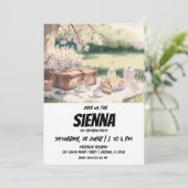 Spring Picnic in terraciale tuin Uitnodiging (Staand voorkant)