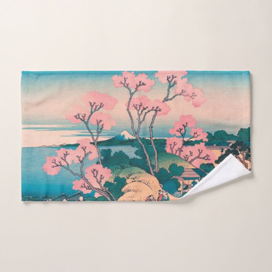 Spring Picnic onder Cherry Tree Flowers Mount Fuji Bad Handdoek (Handdoek)
