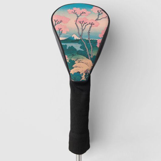 Spring Picnic onder Cherry Tree Flowers Mount Fuji Golfheadcover (Voorkant)