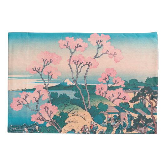 Spring Picnic onder Cherry Tree Flowers Mount Fuji Kussensloop (Achterkant)