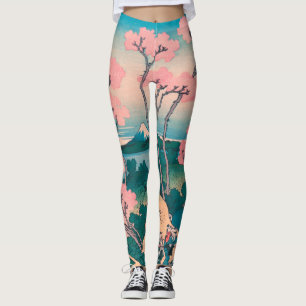 Spring Picnic onder Cherry Tree Flowers Mount Fuji Leggings