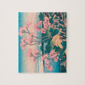 Spring Picnic onder Cherry Tree Flowers Mount Fuji Legpuzzel (Verticaal)