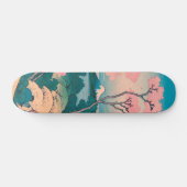 Spring Picnic onder Cherry Tree Flowers Mount Fuji Skateboard (Horizontaal)