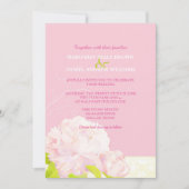 Spring Pink Blush Peony Wedding Kaart (Voorkant)