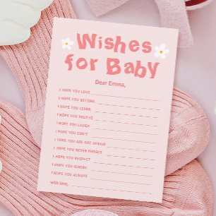 Spring Pink Daisy Baby shower Wensen voor Baby Kaa Notitiekaartje