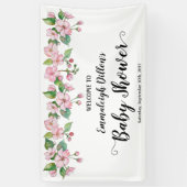 Spring Pink Floral Baby shower Spandoek (Verticaal)