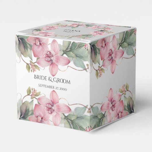 Spring Pink Floral Favor Box Bedankdoosjes (Voorkant Zijde)