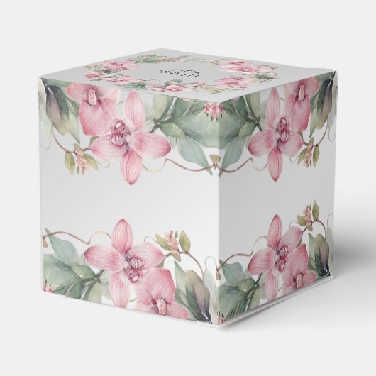 Spring Pink Floral Favor Box Bedankdoosjes (Achterkant)