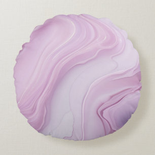 Spring Pink Light Pink Marble Swirl Rond Kussen
