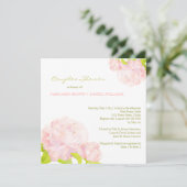 Spring Pink Peony Wedding Couples Shower Kaart (Staand voorkant)