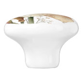 Spring Pink Yellow Daffodil Keramische Knop (Zijkant)