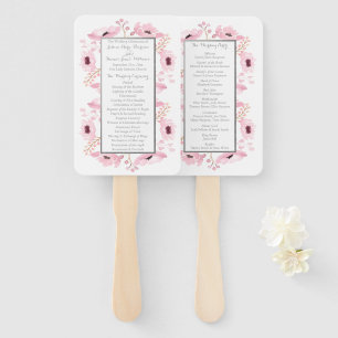 Spring Pinks Waterverf Floral Wedding Collectie Handwaaier