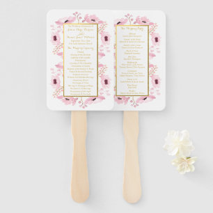 Spring Pinks Waterverf Floral Wedding Collectie Handwaaier