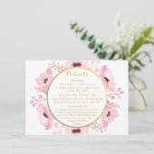 Spring Pinks Waterverf Floral Wedding Collectie Informatiekaartje (Staand voorkant)