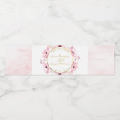 Spring Pinks Waterverf Floral Wedding Collectie Waterfles Etiket (Enkel label)