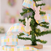 Spring Plaid Pastel Pink Blue Yellow Grosgrain Lint