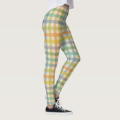 Spring Plaid Pattern in Orange Green and Brown Leggings (Rechts)