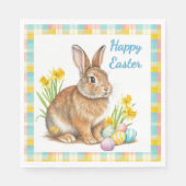 Spring Plaid with Easter Bunny Servet (Voorkant)