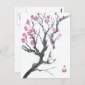 Spring Plum Blossom Branch Briefkaart (Voorkant / Achterkant)