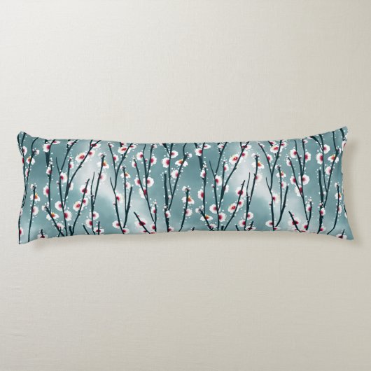 Spring Plum Blossom Floral Pattern Lichaamskussen (Achterkant)