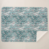 Spring Plum Blossom Floral Pattern Sherpa Deken (Voorkant (horizontaal))