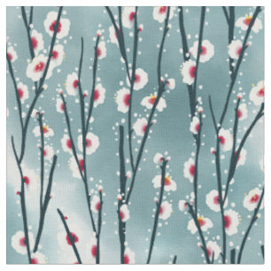 Spring Plum Blossom Floral Pattern Stof