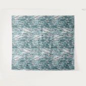 Spring Plum Blossom Floral Pattern Wandkleed (Voorkant (horizontaal))