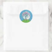 Spring Pointillism Tree Moon Ronde Sticker (Tas)