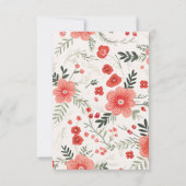 Spring Poppies Blackboard Wedding Response Kaart (Achterkant)