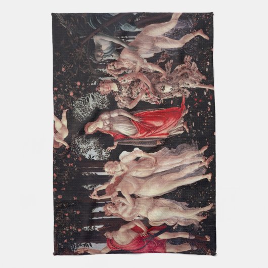 Spring Primavera Sandro Botticelli Renaissance Theedoek (Verticaal)