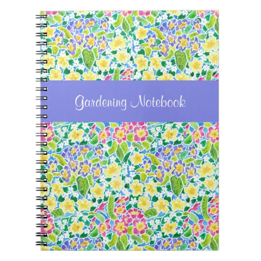 Spring Primroses Carnet de jardinage personnalisab (Devant)