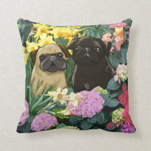 Spring Pugs Fine Art Giften Kussen