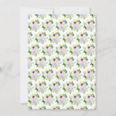 Spring Purple Flowers with Foliage Wedding Kaart (Achterkant)
