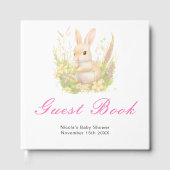 Spring Rabbit Baby Shower Guest Book Gastenboek (Voorkant)
