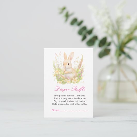 Spring Rabbit Baby shower Informatiekaartje (Staand voorkant)