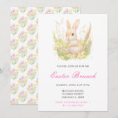 Spring Rabbit Easter Brunch Kaart (Voorkant / Achterkant)